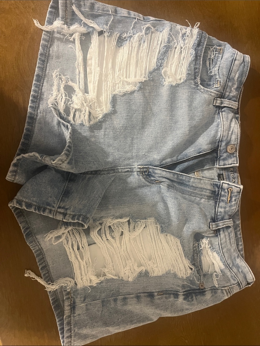 American Eagle Outfitters Light Wash Distressed Denim Shorts